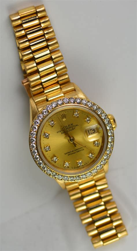 18ct gold rolex|18k gold rolex women's watch.